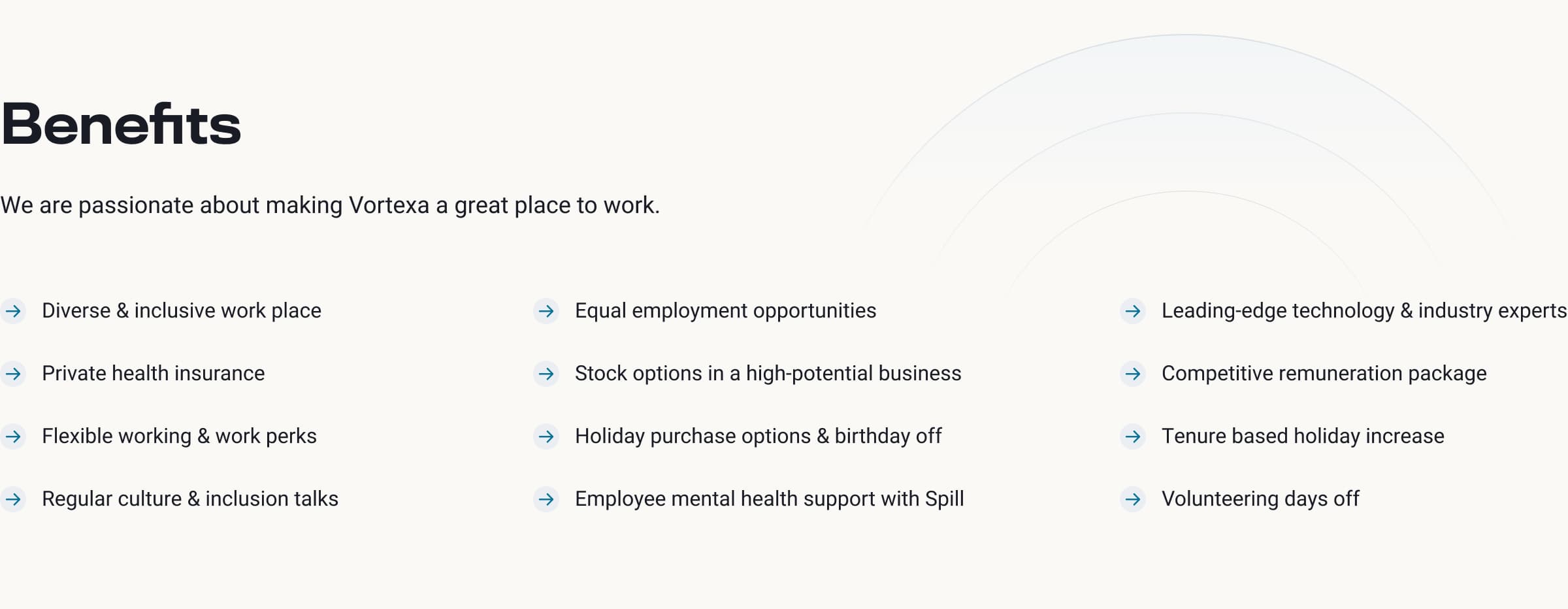 Vortexa company benefits